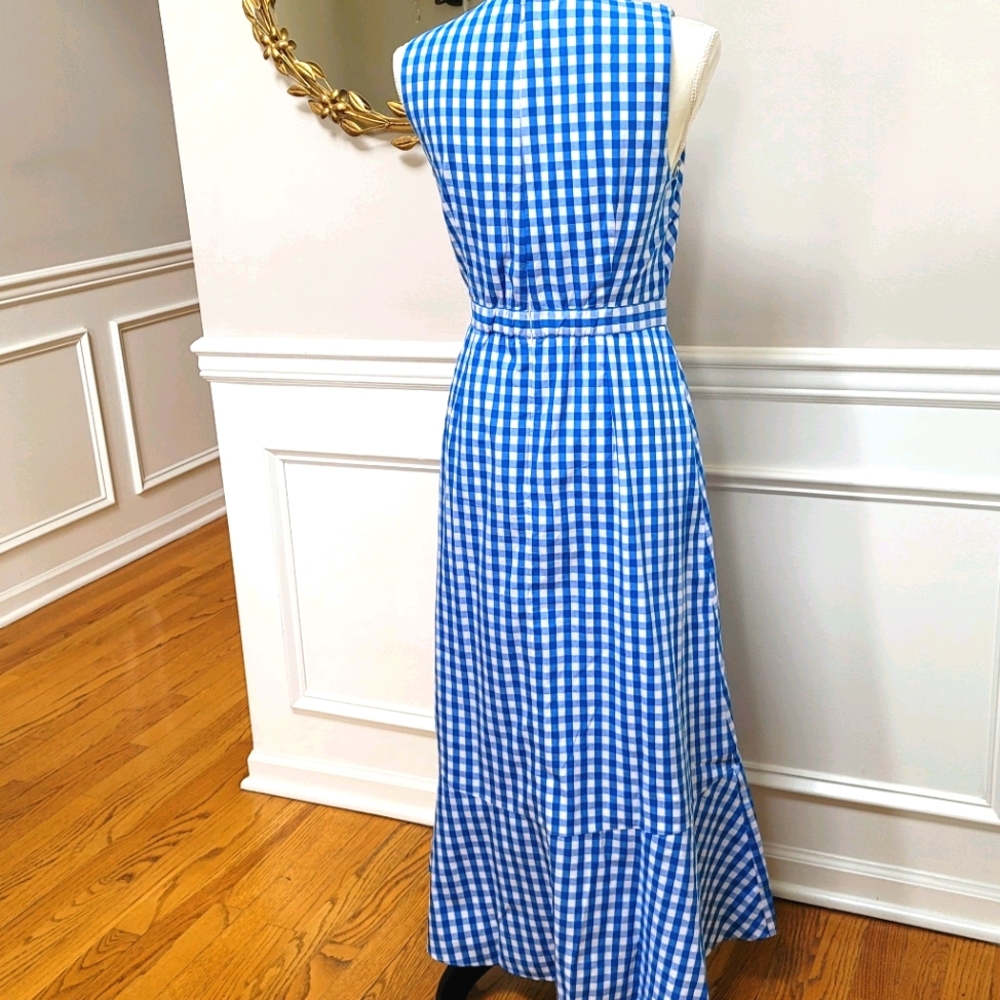 J. Crew Blue and White Gingham Maxi Dress - Picture 5 of 8